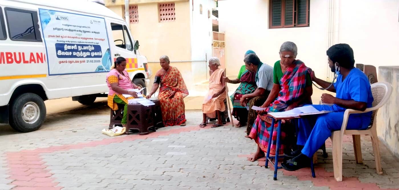 தமிழ்நாடு செய்தித்தாள் காகித நிறுவனத்தின் தினசரி நடமாடும் இலவச மருத்துவ முகாம் - இதுவரை 922 நபருக்கு மருத்துவ உதவி