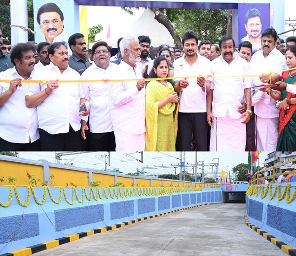 ராயபுரம் போஜராஜன் நகரில் ரூ.30 கோடியில் புதிதாக அமைக்கப்பட்டுள்ள சுரங்கப்பாதை