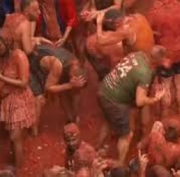 ஸ்பெயினில் பாரம்பரிய தக்காளி சண்டை திருவிழா கோலாகலம்