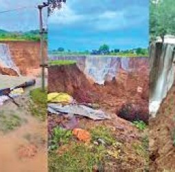 ராஜஸ்தானில் தொடர் கனமழை; அணை நீர் ஊருக்குள் புகுந்ததால் பூமி இரண்டாக பிளந்தது: 2 கி.மீ நீளத்துக்கு பள்ளம் ஏற்பட்டதால் மக்கள் பீதி