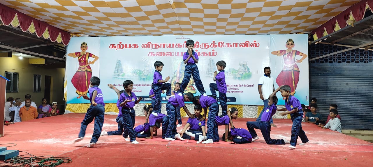 சதுர்த்தி விழாவையொட்டி மாணவர்களின் கலை நிகழ்ச்சி