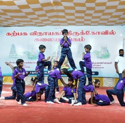 சதுர்த்தி விழாவையொட்டி மாணவர்களின் கலை நிகழ்ச்சி