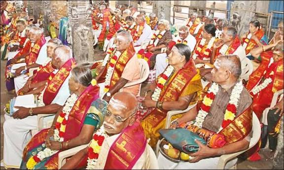நெல்லையப்பர் கோவிலில் சிறப்பு செய்தல் திட்டம்; 70 வயதை கடந்த 50 தம்பதிகள் கௌரவிப்பு
