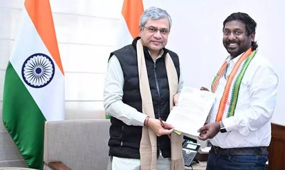 குமரி மாவட்டத்திற்கு புதிய ரெயில்வே திட்டங்கள்: மத்திய அமைச்சரிடம் விஜய் வசந்த் எம்.பி. கோரிக்கை