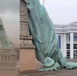 பிரேசில்: வீசிய பலத்த புயல் காற்று.. உடைந்து விழுந்த சுதந்திர தேவி சிலை