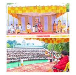 வேலூர் ஸ்ரீபுரம் பொற்கோவிலில் 600 மாணவர்கள் பங்கேற்ற பிரம்மாண்ட ஐகிரி நந்தினி பாராயணம்!