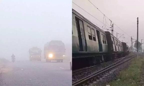 சென்னையில் கடும் பனிமூட்டம்: புறநகர் ரெயில்கள் தாமதமாக இயக்கம்