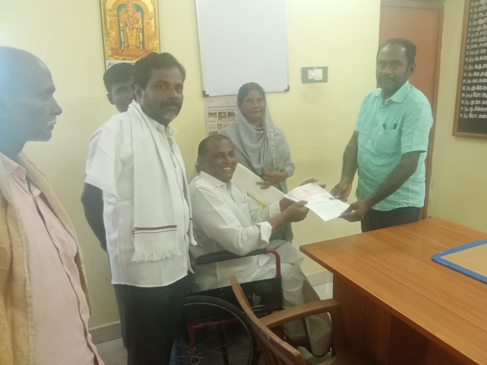பொன்னமராவதி பேரூராட்சியில் மாற்றுத்திறனாளிகள் நியமன கவுன்சிலர் பொறுப்பிற்கு மனு தாக்கல் செய்தார்:முஹம்மது காசிம்..