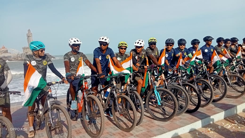 இந்தோ-திபெத் எல்லை பாதுகாப்பு படை பிரிவு சார்பாக அமிர்த சைக்கிள் பேரணி
