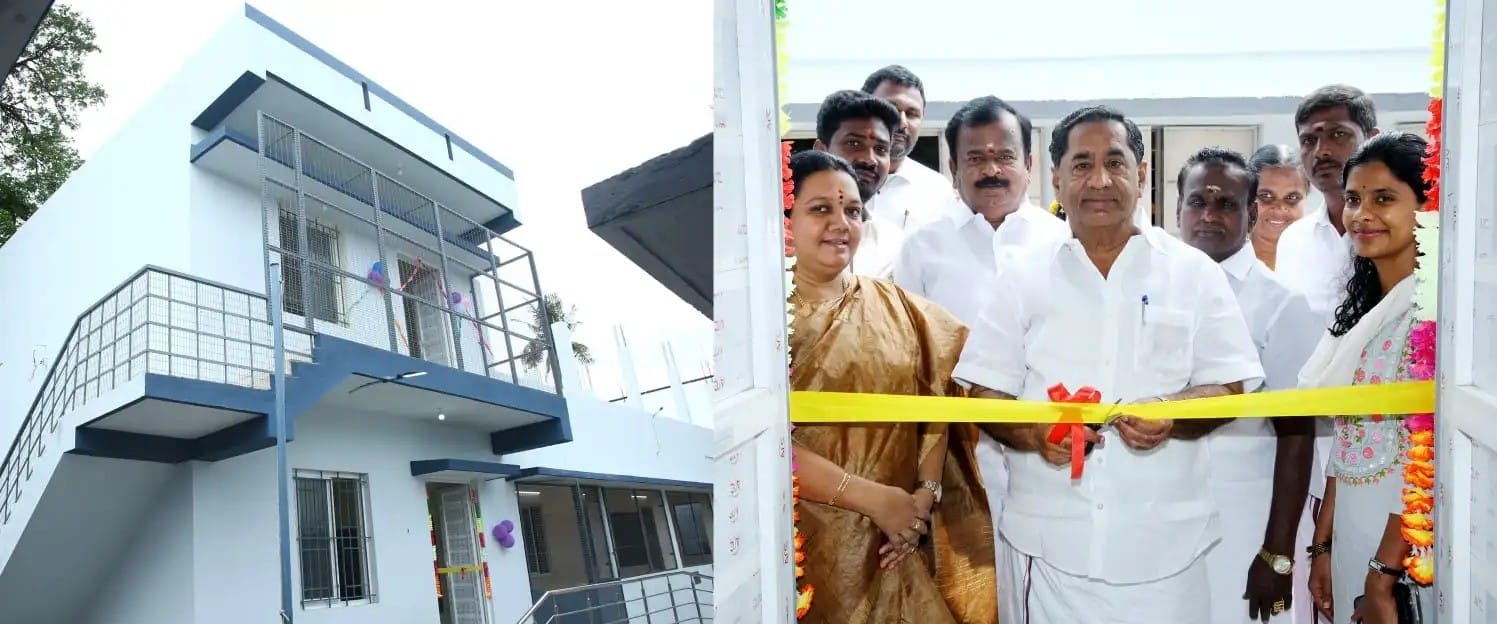 மதுரை மாநகராட்சி கரும்பாலை மாநகராட்சி நடுநிலைப்பள்ளியில், இரண்டு கூடுதல் வகுப்பறை கட்டிடங்கள்