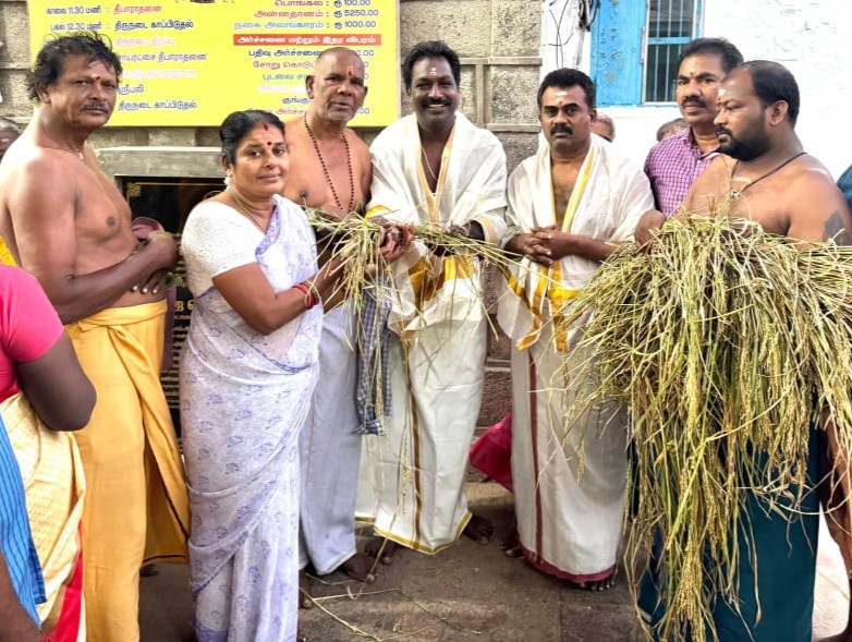 பகவதியம்மன் கோயிலில் நேற்று நிறை புத்தரிசி பூஜை