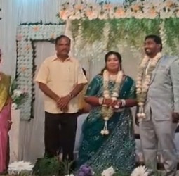 மணமக்கள் ஜி நித்தியா எல் வேலவன் திருமண வரவேற்பு