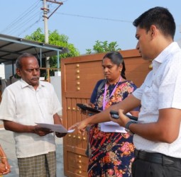 பல்லடம் கேத்தனூர் பகுதியில் வாக்காளர் பட்டியல் திருத்தப் பணி