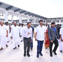 தர்மபுரியில் புதிதாக அமைக்கப்படும் பஸ் நிலைய கட்டுமானப் பணி