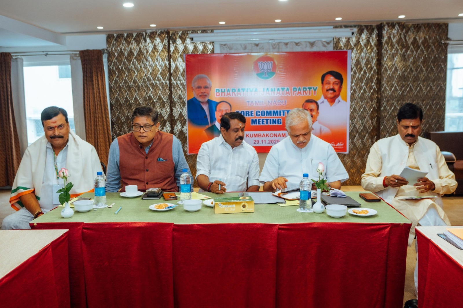 கும்பகோணத்தில் தமிழக பாஜகவின் மாநில மையக் குழு கூட்டம்