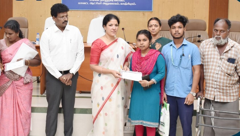 காஞ்சிபுரத்தில் மாற்றுத்திறனாளி பயனாளிகளுக்கு நலத்திட்ட உதவி