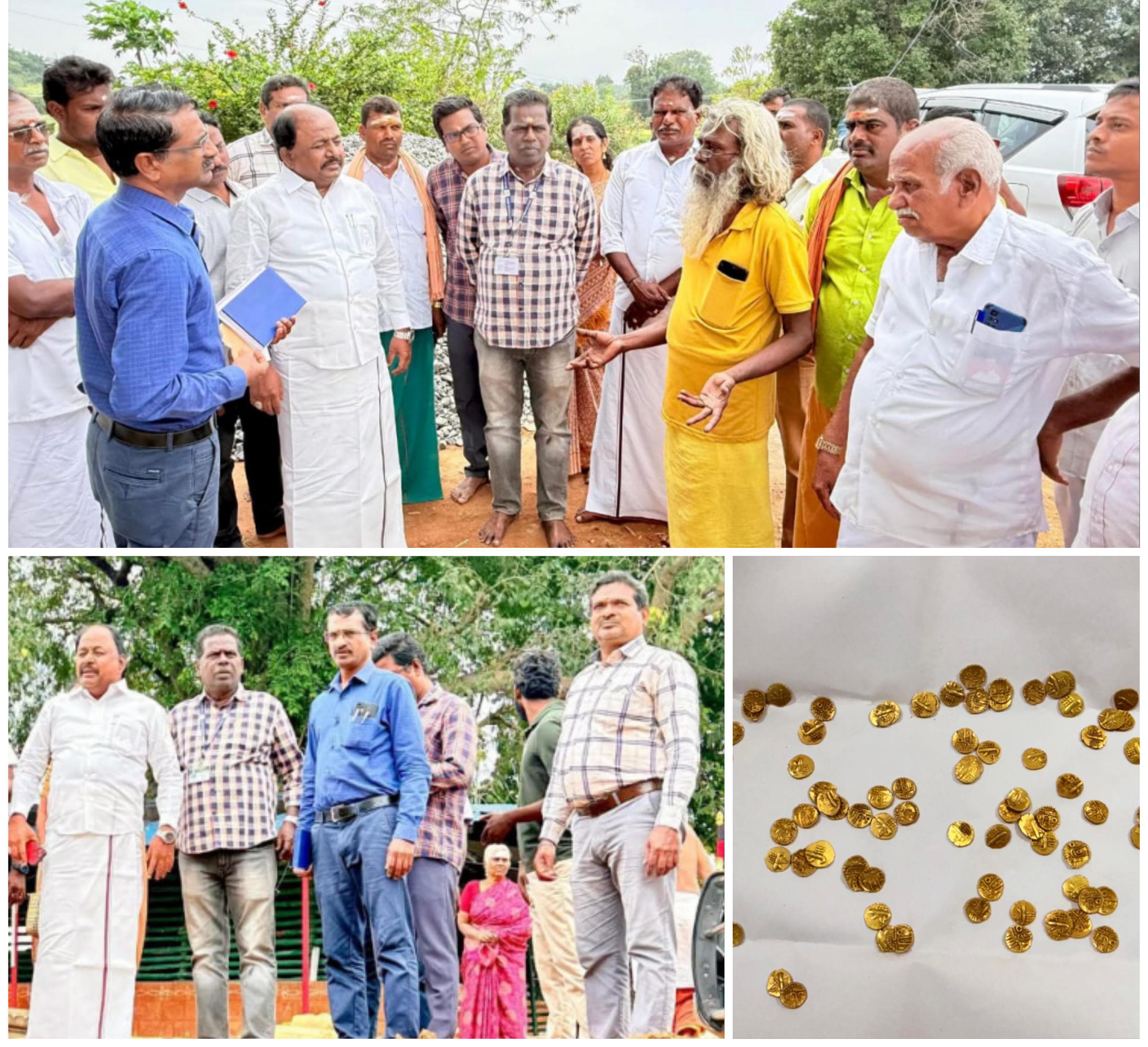 திருவண்ணாமலை மாவட்டத்தில் கோயிலில் தங்கப் புதையல் கிடைத்தது அறிந்து ஆய்வுப் பணி.....