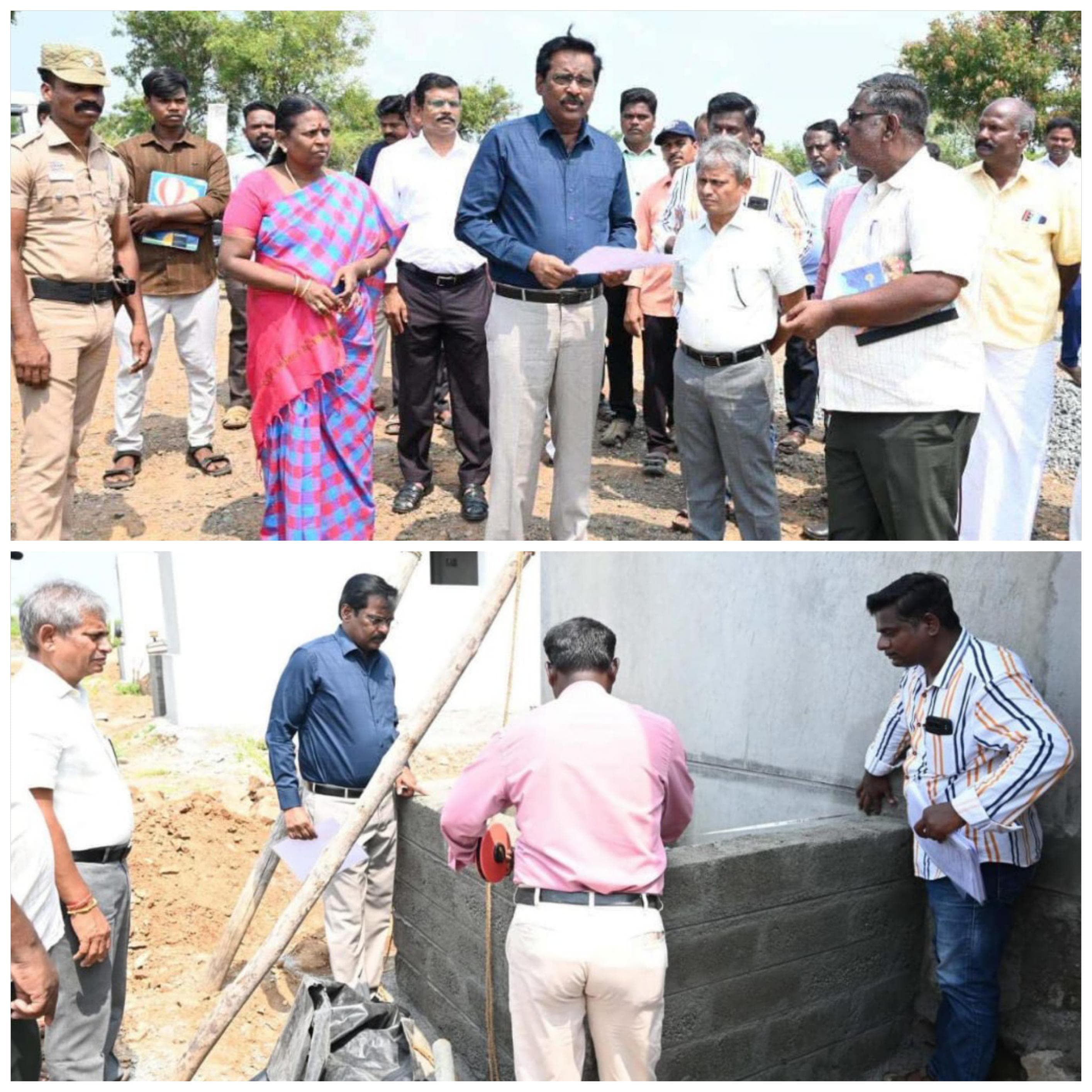 சமத்துவபுரம் வீடு கட்டுமான பணிகளை நேரில் ஆய்வு....