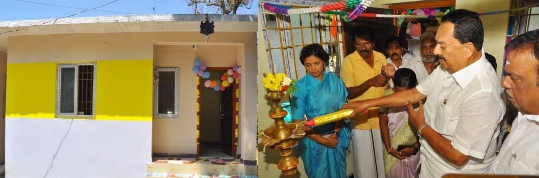 பாணாவரம் ஊராட்சியில் தாட்கோ மூலம் நரிக்குறவர்களுக்காக கட்டப்பட்ட வீடுகள்