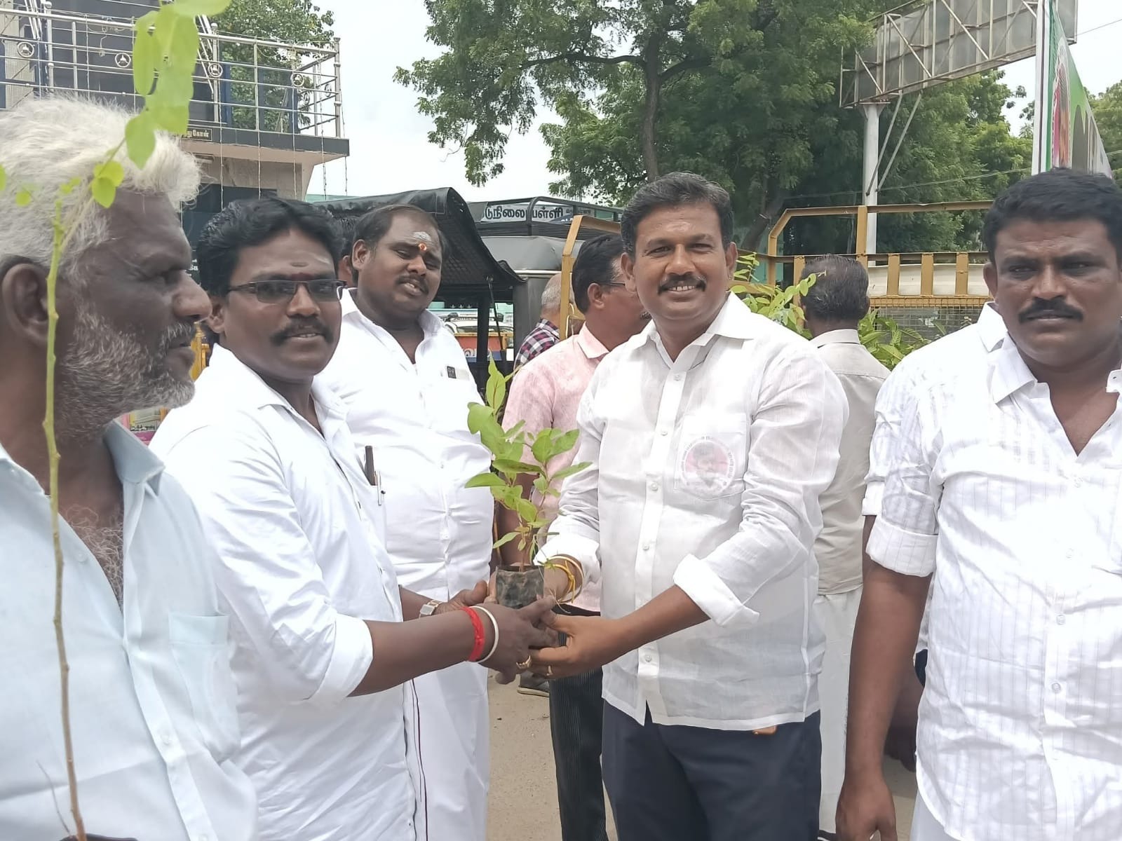 பாளை சுப்பிரமணிய சுவாமி கோயில் அருகே ஆயிரம் மரக்கன்றுகள் வழங்கப்பட்டன