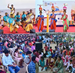 மெரினா கடற்கரையில் பாரம்பரிய கலை நிகழ்ச்சி: பொதுமக்கள் ஆர்வமுடன் பார்வையிட்டனர்