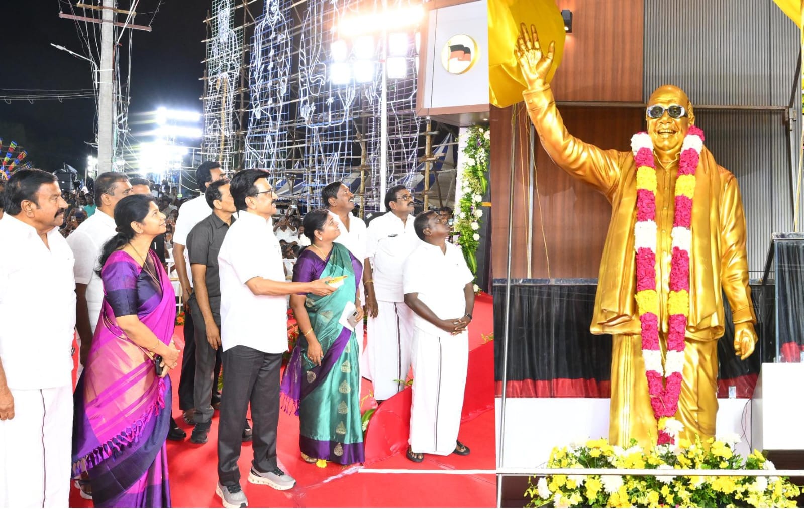 கலைஞர் அறிவகத்தில் கருணாநிதி சிலையை முதலமைச்சர் ஸ்டாலின் திறந்து வைத்தார்