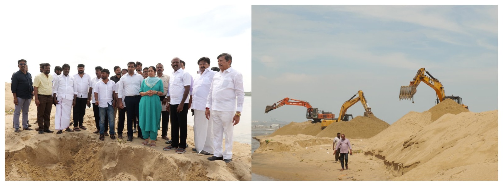 அடையாறு முகத்துவாரத்தில் அமைச்சர் மா.சுப்பிரமணியன் நேற்று ஆய்வு