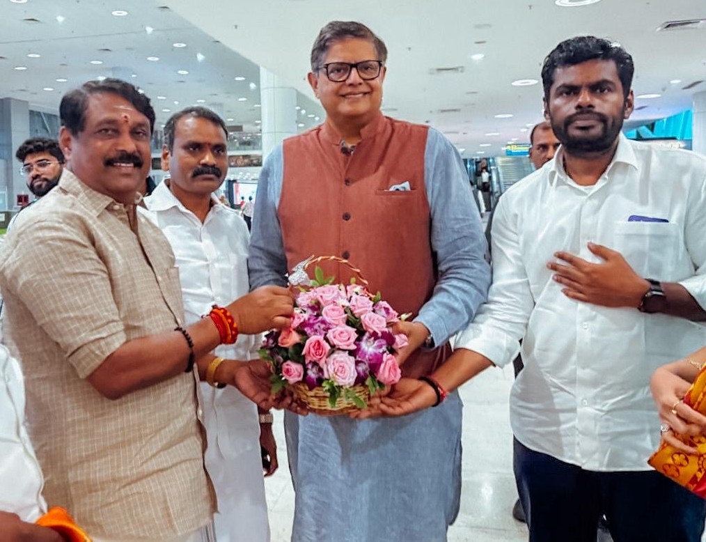 தமிழ்நாடு பாஜகவின் தேர்தல் பொறுப்பாளர் பண்டா ஜாய் நேற்று சென்னை வந்தார்