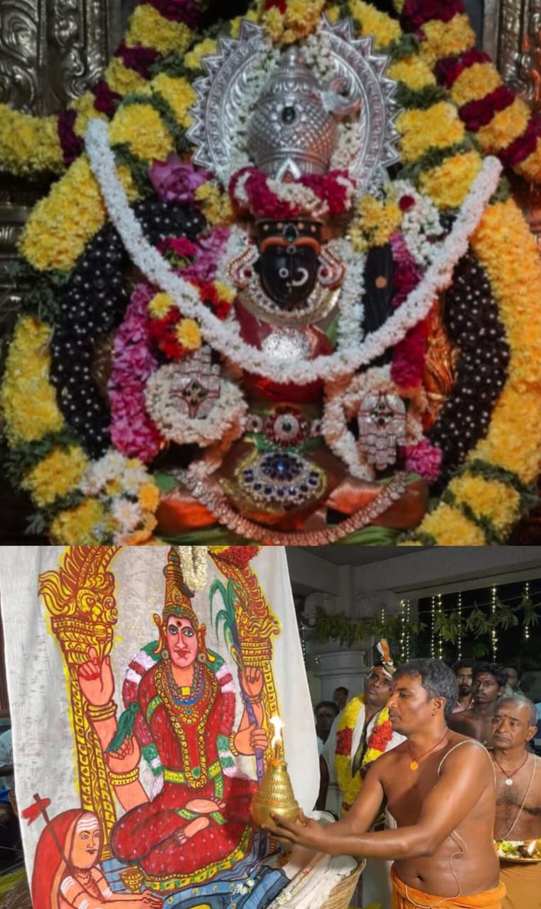 உக்கல் அருள்மிகு மடாவளம் ஸ்ரீ காமாட்சி அம்பாள் கோயிலில் நவராத்திரி கொலு பூஜை திருவிழா கொடியேற்றம்: