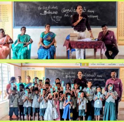 முதல் பருவத் தேர்வு நிறைவு தண்டலை நடுநிலைப் பள்ளியில் மாணவர்களுக்கு பரிசும் பாராட்டும்