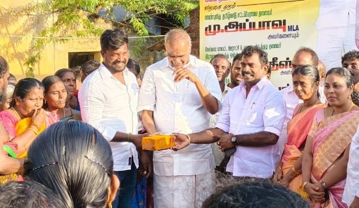 உதயத்தூரில் புதிய நியாய விலை கடைக்கு சபாநாயகர் அப்பாவு அடிக்கல்