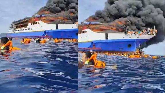 பயணிகள் படகில் தீ  193 பேர் பலி
