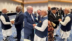 நேபாளம், மாலத்தீவு, எகிப்து உள்ளிட்ட பல்வேறு நாடுகளின் தலைவர்களுடன் பிரதமர் மோடி சந்திப்பு