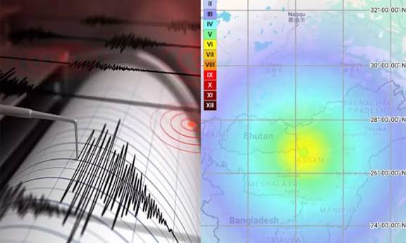 அசாமில் 5.8 ரிக்டரில் நிலநடுக்கம்: பூடானில் நில அதிர்வு