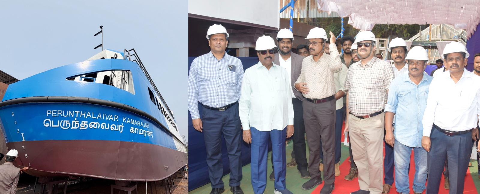 படகுகள் கட்டுமானப் பணிகளை ஆய்வு