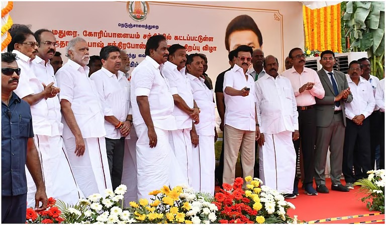 நேதாஜி சுபாஷ் சந்திரபோஸ் மேம்பாலத்தை முதல்வர் ஸ்டாலின் நேற்று திறந்து வைத்தார்