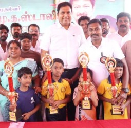 திமுக இளைஞரணி சார்பில் நடத்தப்பட்ட "மாநில அளவிலான வில்வித்தைப் போட்டி