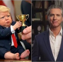 ஓராண்டு ஆட்சி! குட்டி டிரம்ப்புக்கு அமைதிக்கான பரிசு வழங்கி கலிஃபோர்னியா ஆளுநர் கிண்டல்!