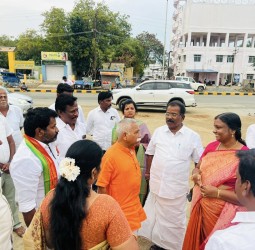 மகளிர் அணி மாநாடு திடலை பாஜகவின் மாநில அமைப்பு பொதுச் செயலாளர் கேசவ விநாயகம் பார்வை