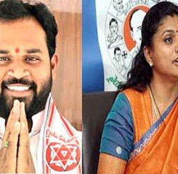 ஆந்திர எம்.எல்.ஏ. மீது இளம்பெண் பாலியல் புகார்; நடவடிக்கை எடுக்கக்கோரி ரோஜா போராட்டம்