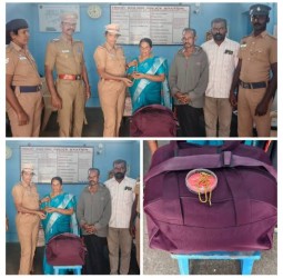 எர்ணாகுளம் எக்ஸ்பிரஸில் தவறவிட்ட ரூ.3 லட்சம் நகைகள்: உரியவர்களிடம் ஒப்படைத்த திருச்சி ரயில்வே போலீசார்