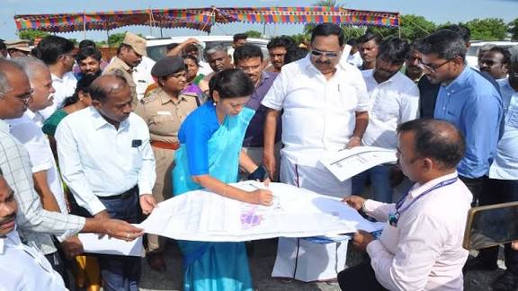 ராணிப்பேட்டையில் 28–ந் தேதி முதலமைச்சர் நிகழ்ச்சிக்கான முன்னேற்பாட்டுப் பணிகள்: அமைச்சர் காந்தி ஆய்வு